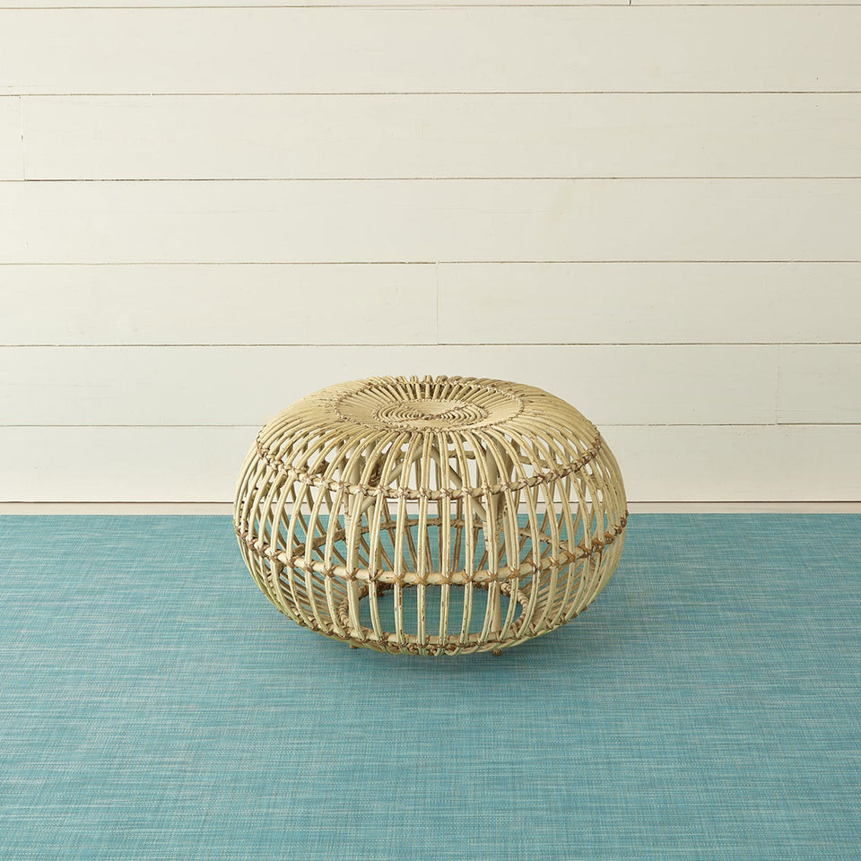 Mini Basketweave / Turquoise woven floor mat by Chilewich, interior setting