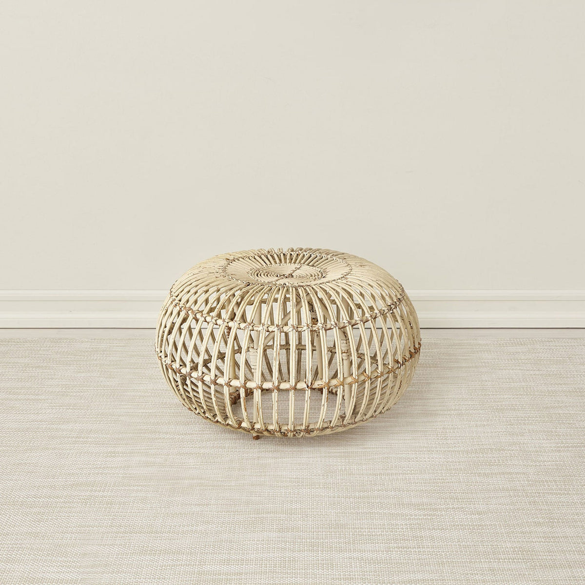 Basketweave / Khaki woven floor mat by Chilewich, interior setting