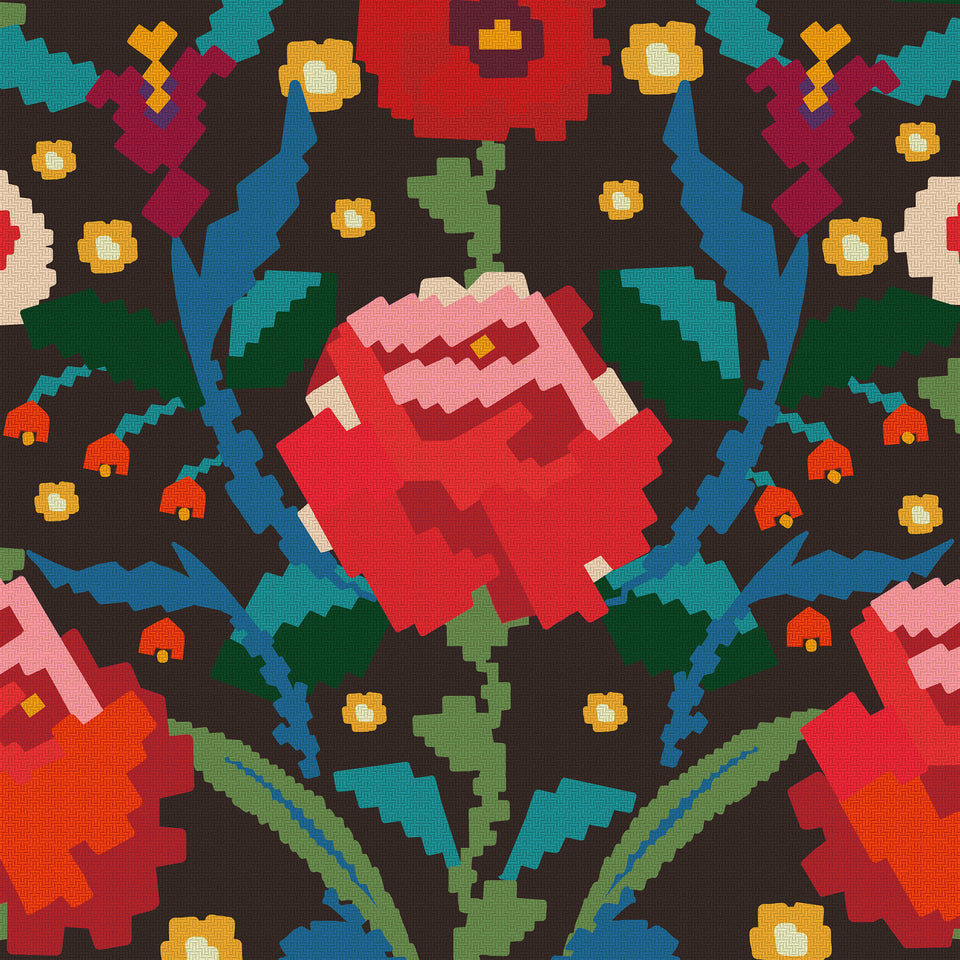 CLAUDINE wallpaper by MINDTHEGAP, full pattern detail.