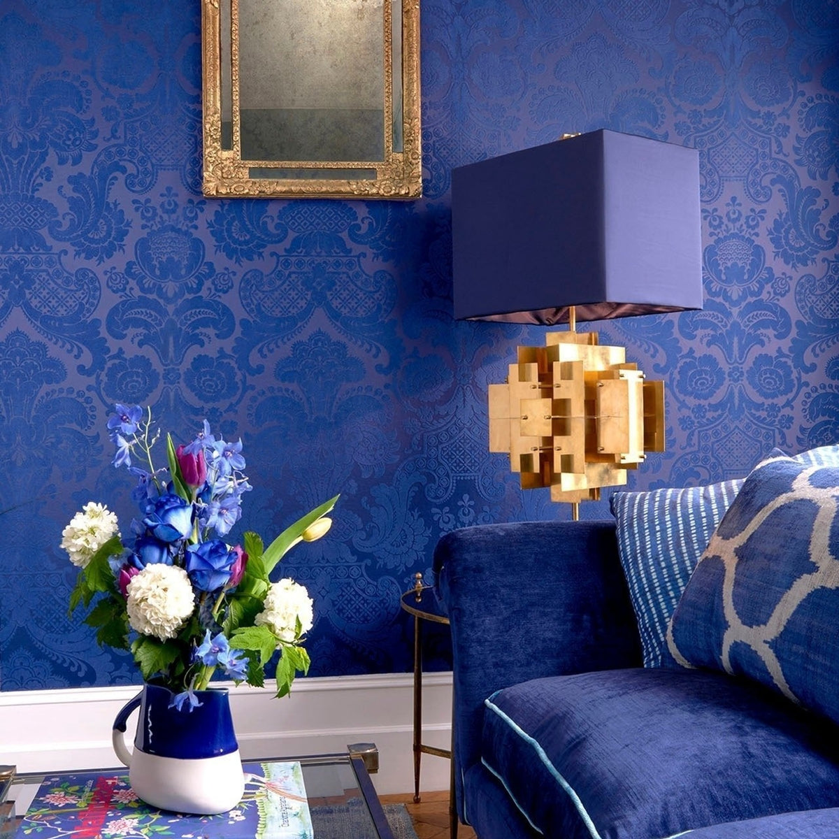 Cole & Son petrouchka wallpaper in Hyacinth Blue — lifestyle