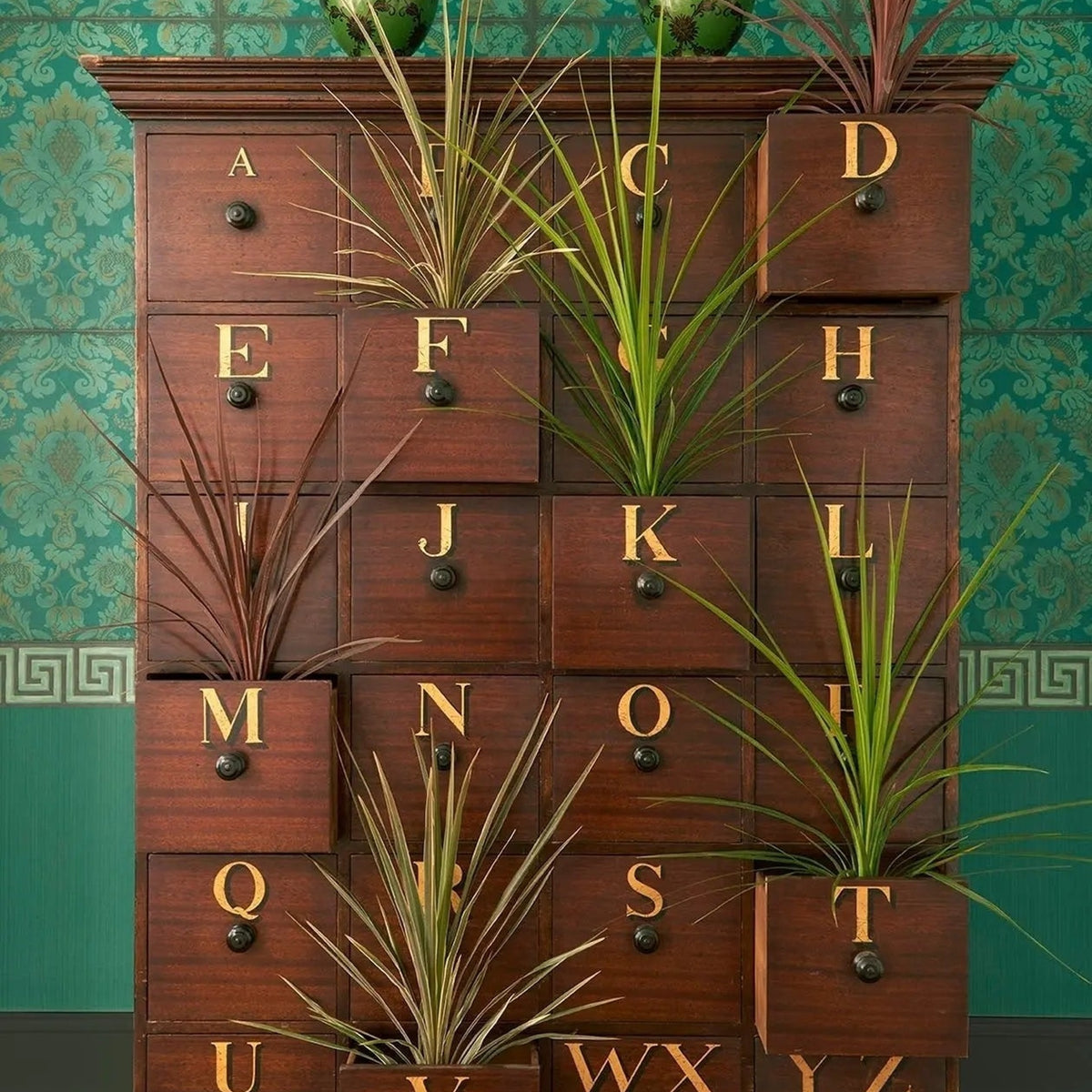 Cole & Son stravinsky wallpaper in Viridian — lifestyle