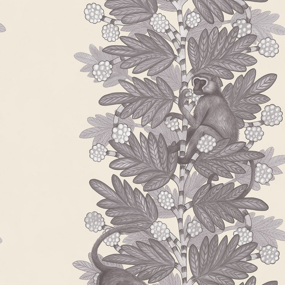 Cole & Son Acacia in Soot & Snow on Parchment — pattern detail