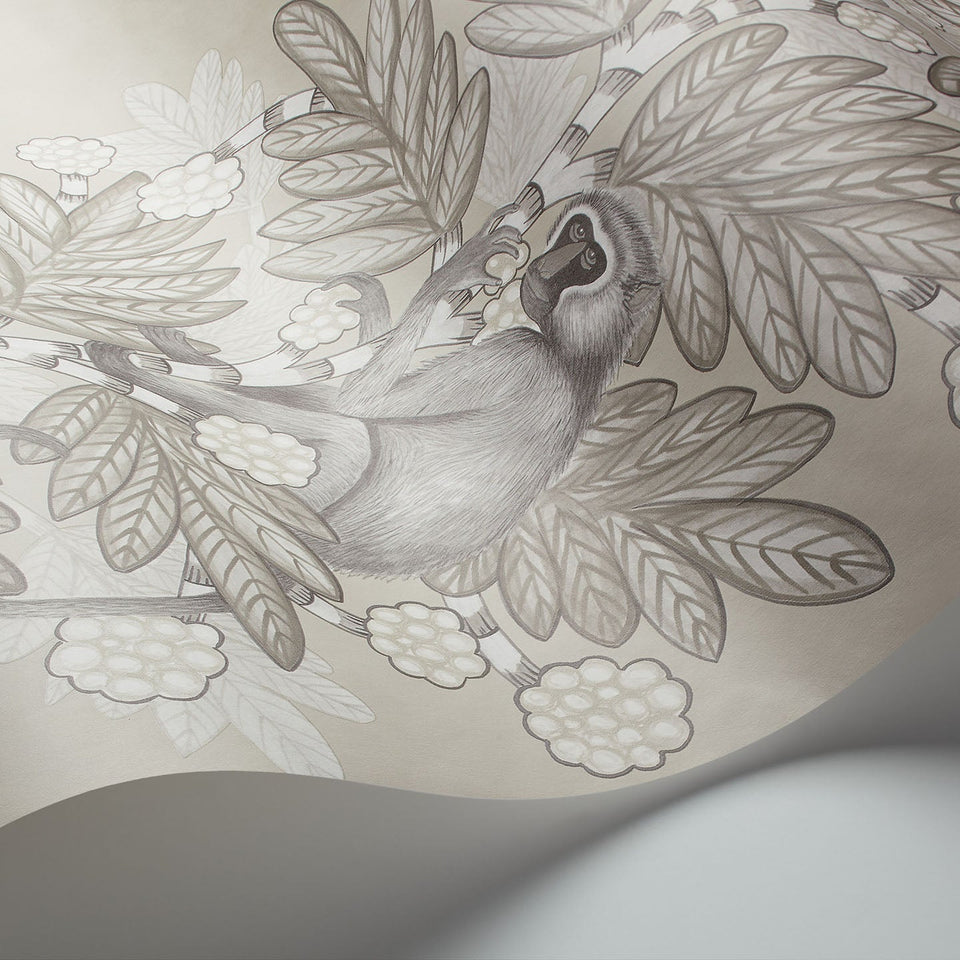 Cole & Son Acacia in Taupe & White on Stone — pattern detail