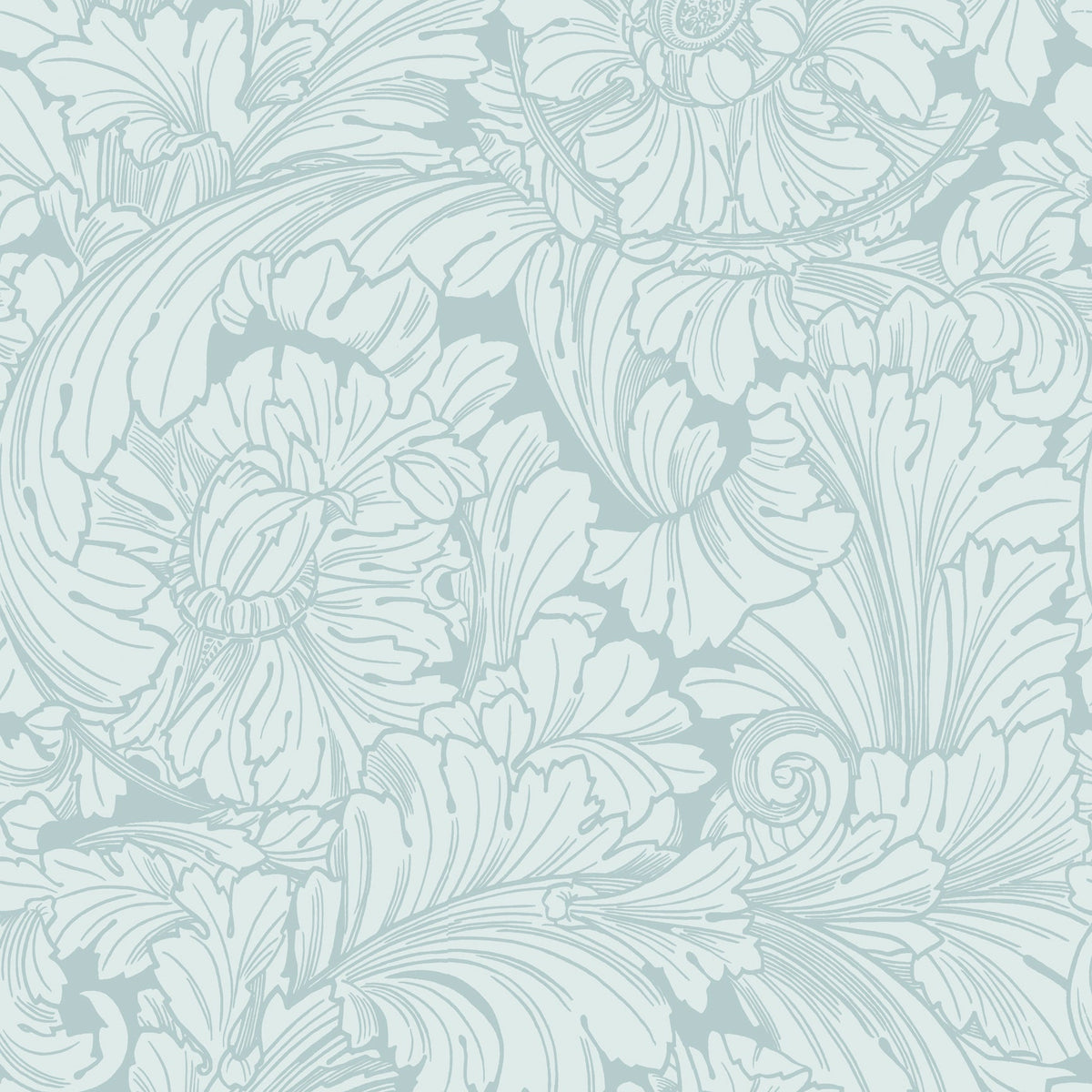 Cole & Son Acanthus in Print Room Blue — pattern detail