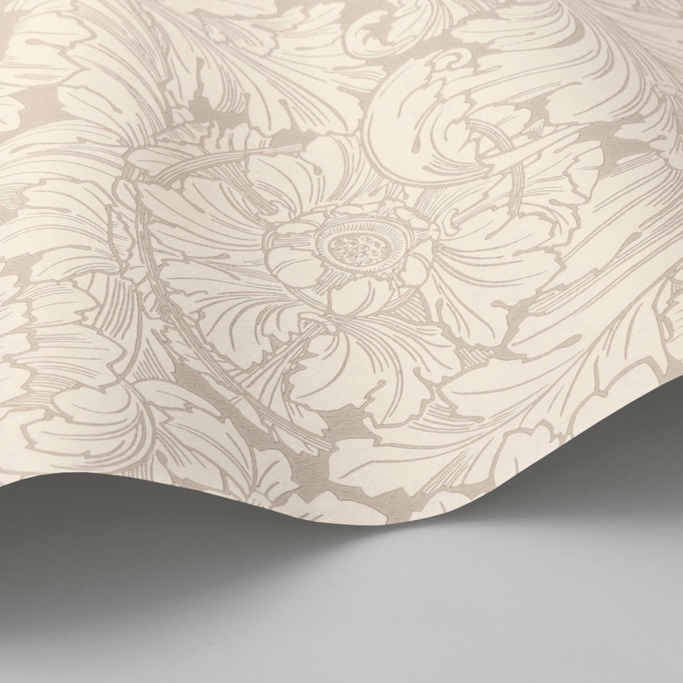 Cole & Son Acanthus in Cream & Pebble — pattern detail