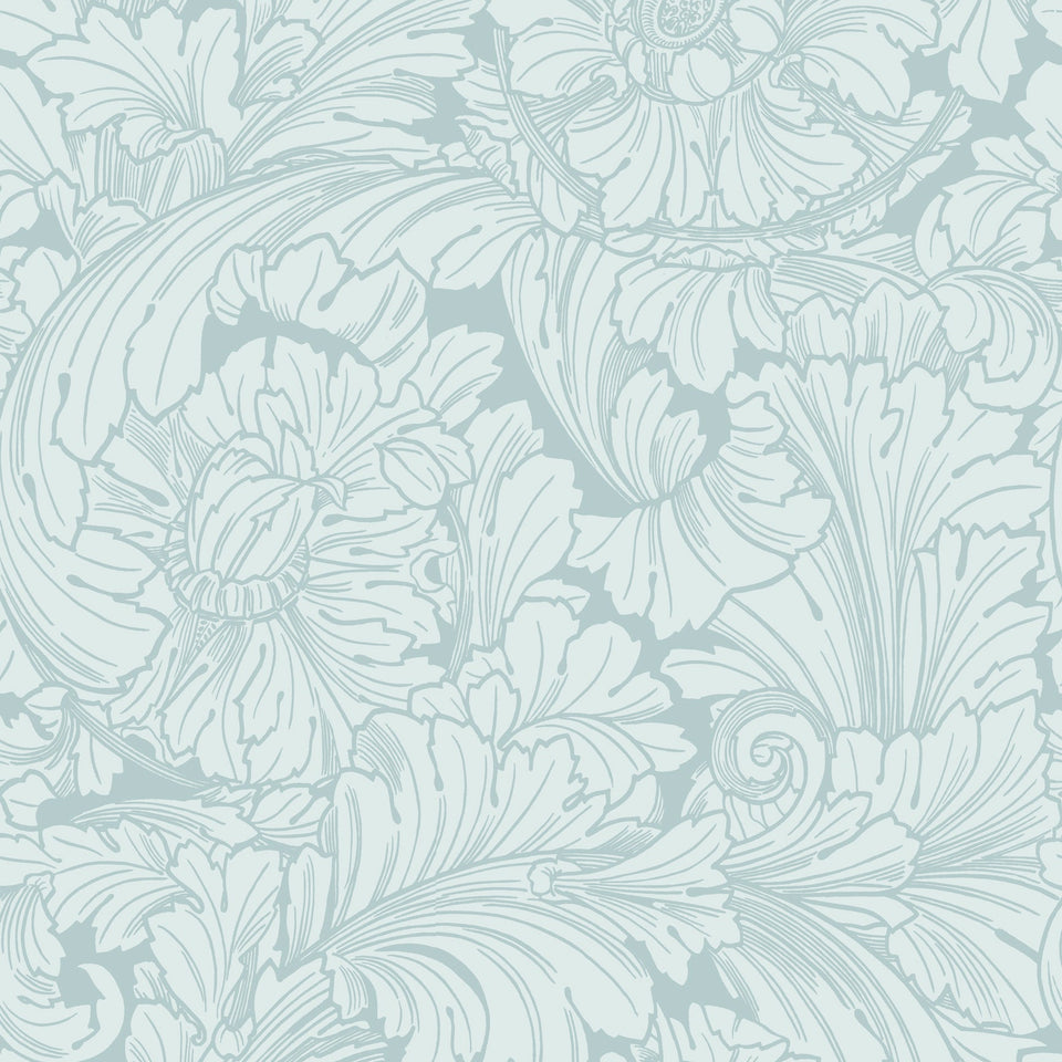 Cole & Son Acanthus in Print Room Blue — pattern detail