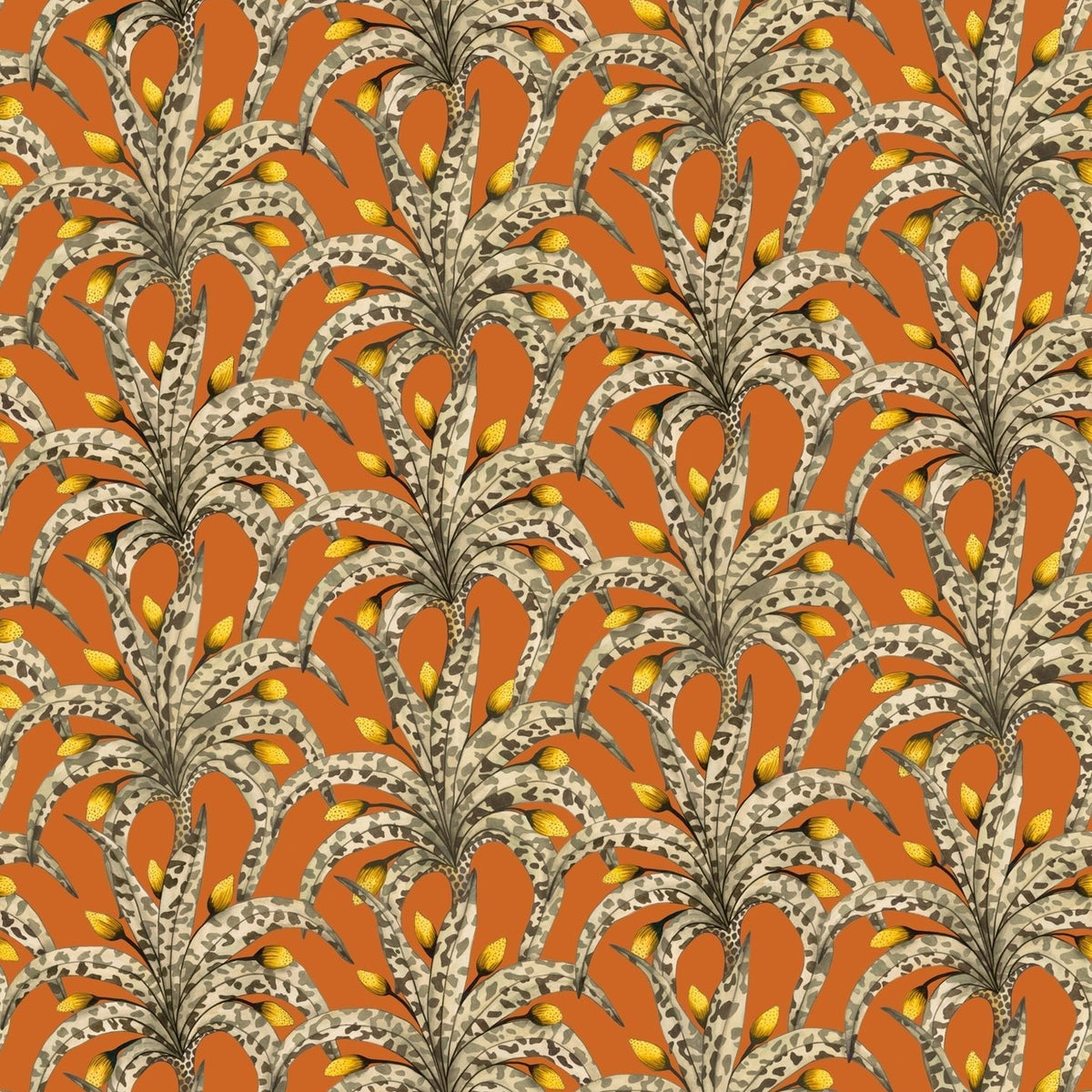 Cole & Son Afrika Damask in Tangerine & Marigold — pattern detail
