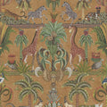 Cole & Son Afrika Kingdom in Olive Green & Spring Green on Metallic Bronze — pattern detail