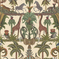 Cole & Son Afrika Kingdom in Olive Green & Spring Green on Cream — pattern detail
