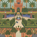 Cole & Son Alcazar Gardens in Terracotta & Spring Green Multi — pattern detail