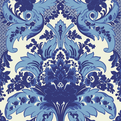Cole & Son Aldwych in Multi Blue on White — pattern detail