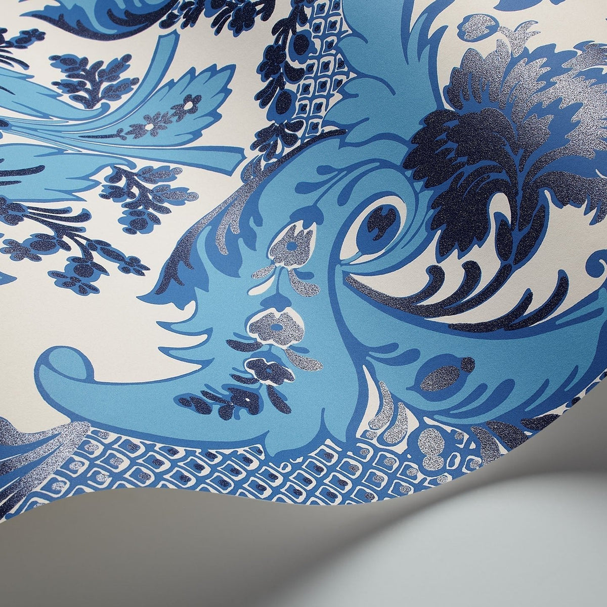 Cole & Son Aldwych in Multi Blue on White — pattern detail