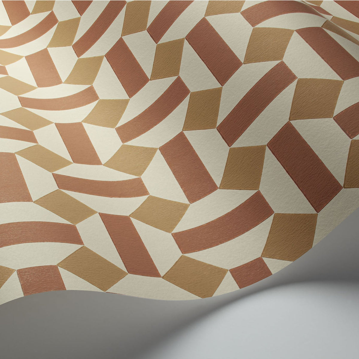 Cole & Son Alicatado in Terracotta on Parchment — pattern detail