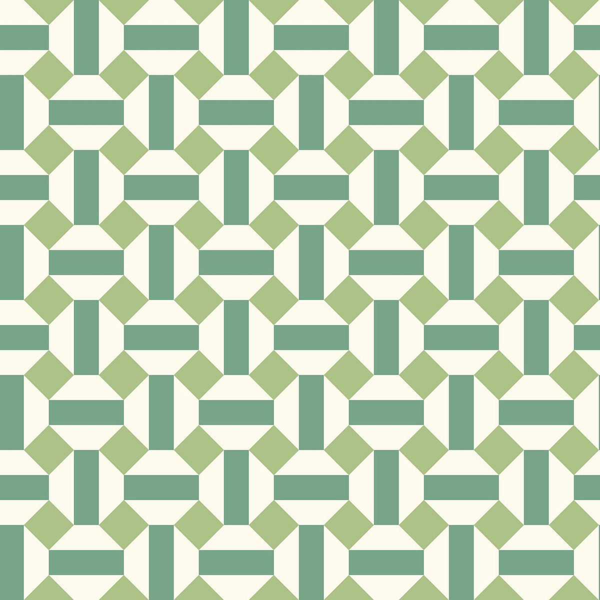 Cole & Son Alicatado in Leaf Greens on Chalk — pattern detail