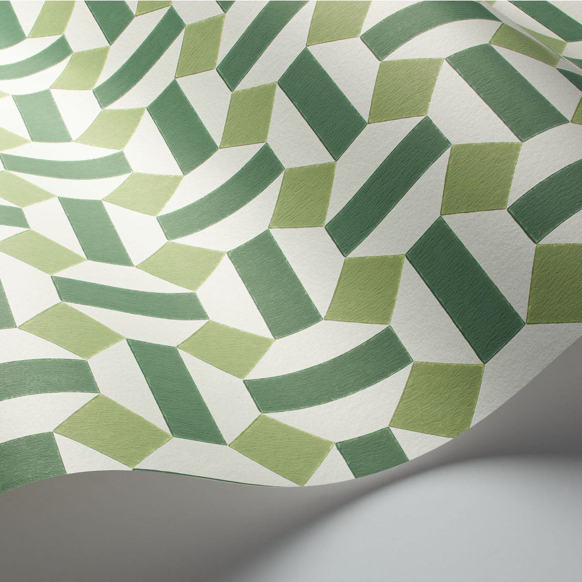Cole & Son Alicatado in Leaf Greens on Chalk — pattern detail