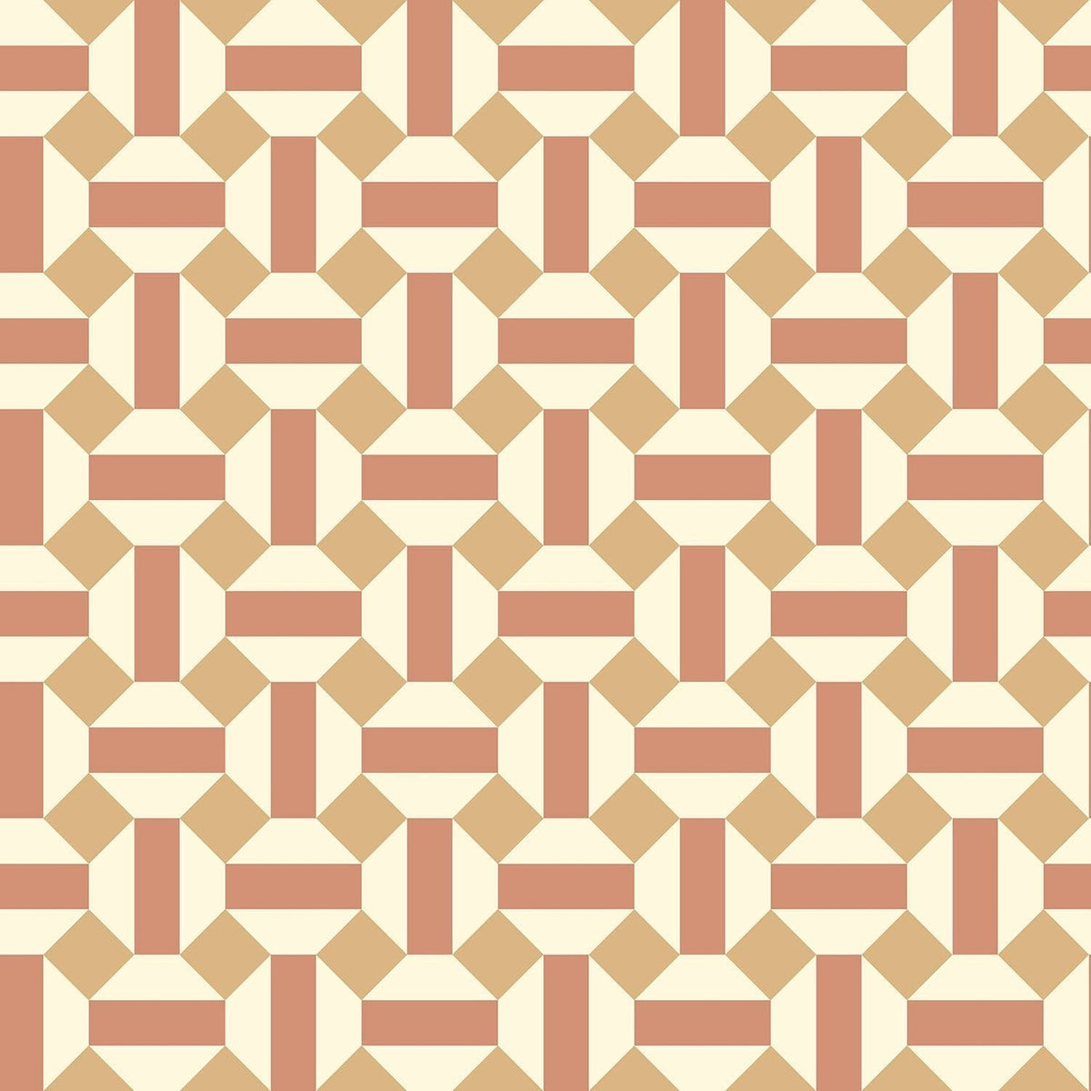 Cole & Son Alicatado in Terracotta on Parchment — pattern detail