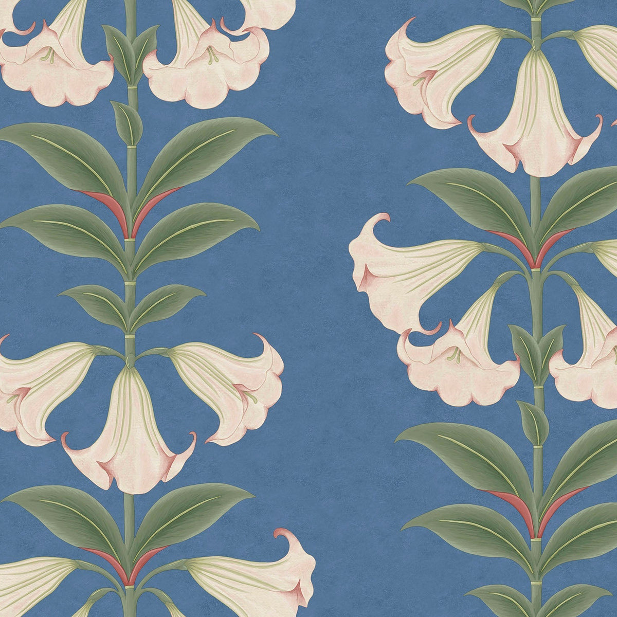 Cole & Son Angel's Trumpet in Ballet Slipper & Sage on Cerulean Sky — pattern detail