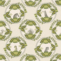 Cole & Son Ardmore Cameos in Olive Green on Stone — pattern detail