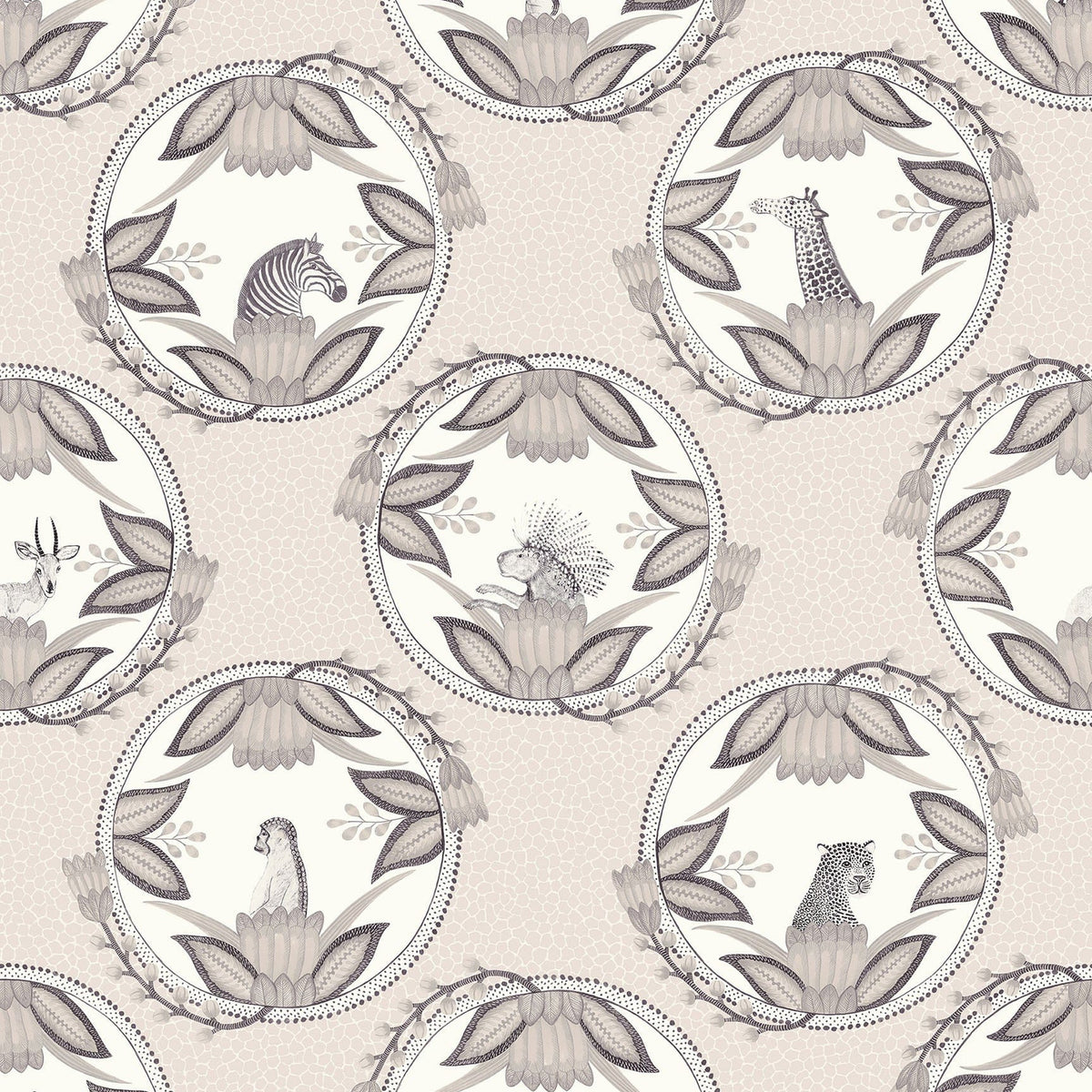 Cole & Son Ardmore Cameos in Grey — pattern detail
