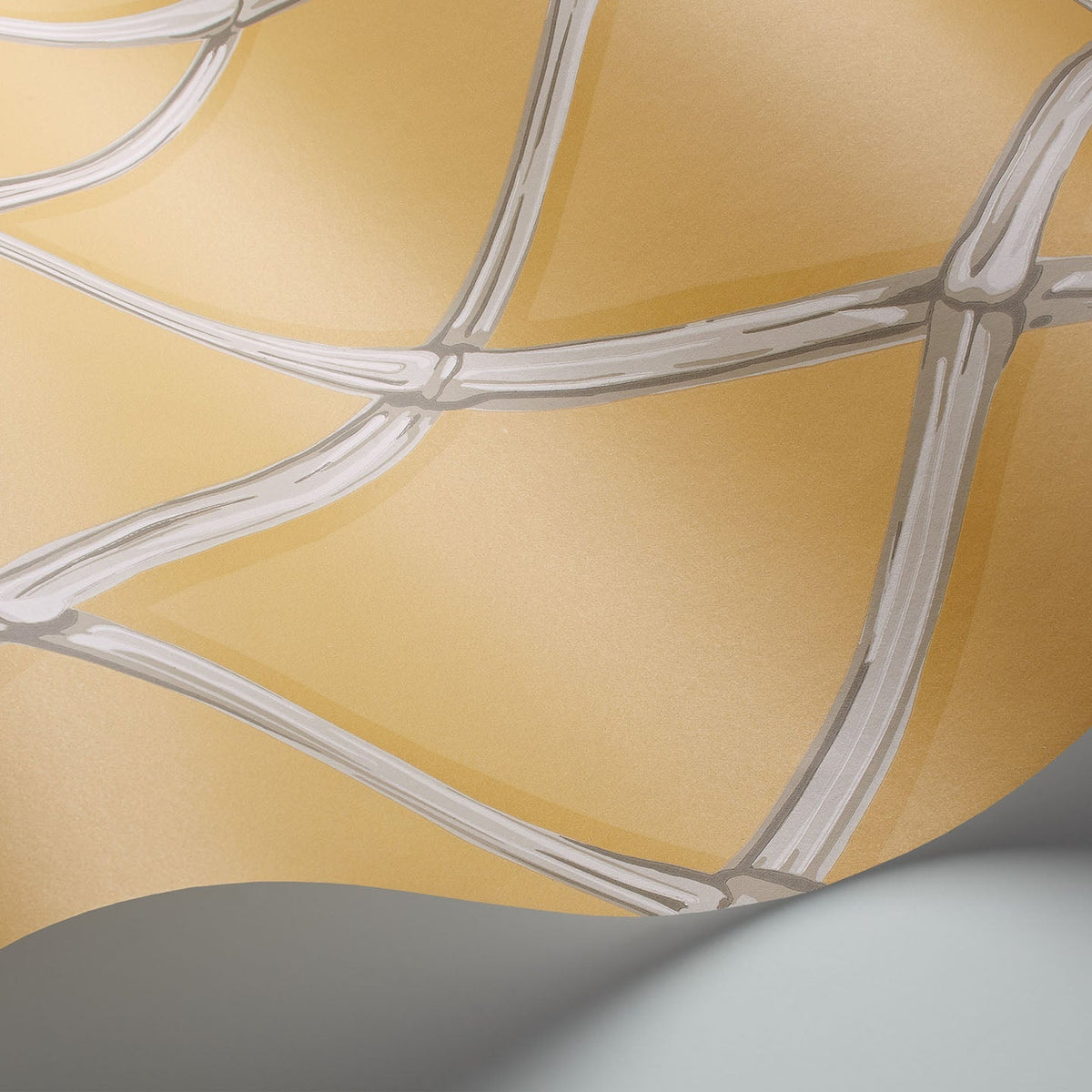 Cole & Son Bagatelle wallpaper in Ochre — detail