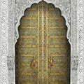 Cole & Son Bahia wallpaper in Metallic Gold, Soot & Snow 113/4012 — pattern