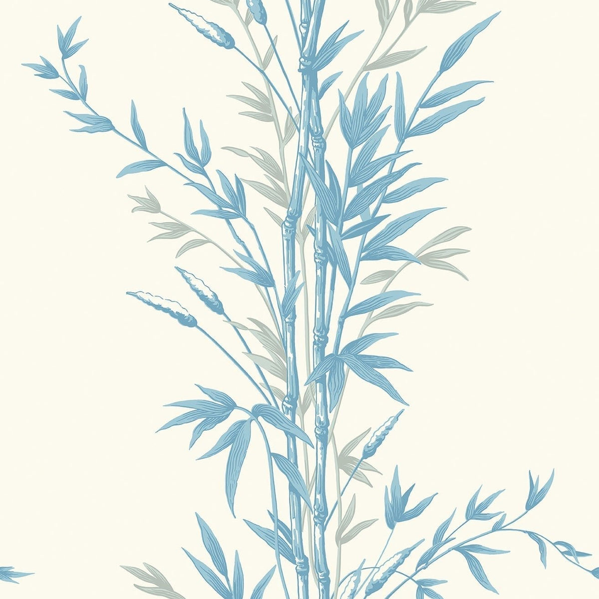 Cole & Son Bamboo wallpaper in Blue on Chalk — pattern