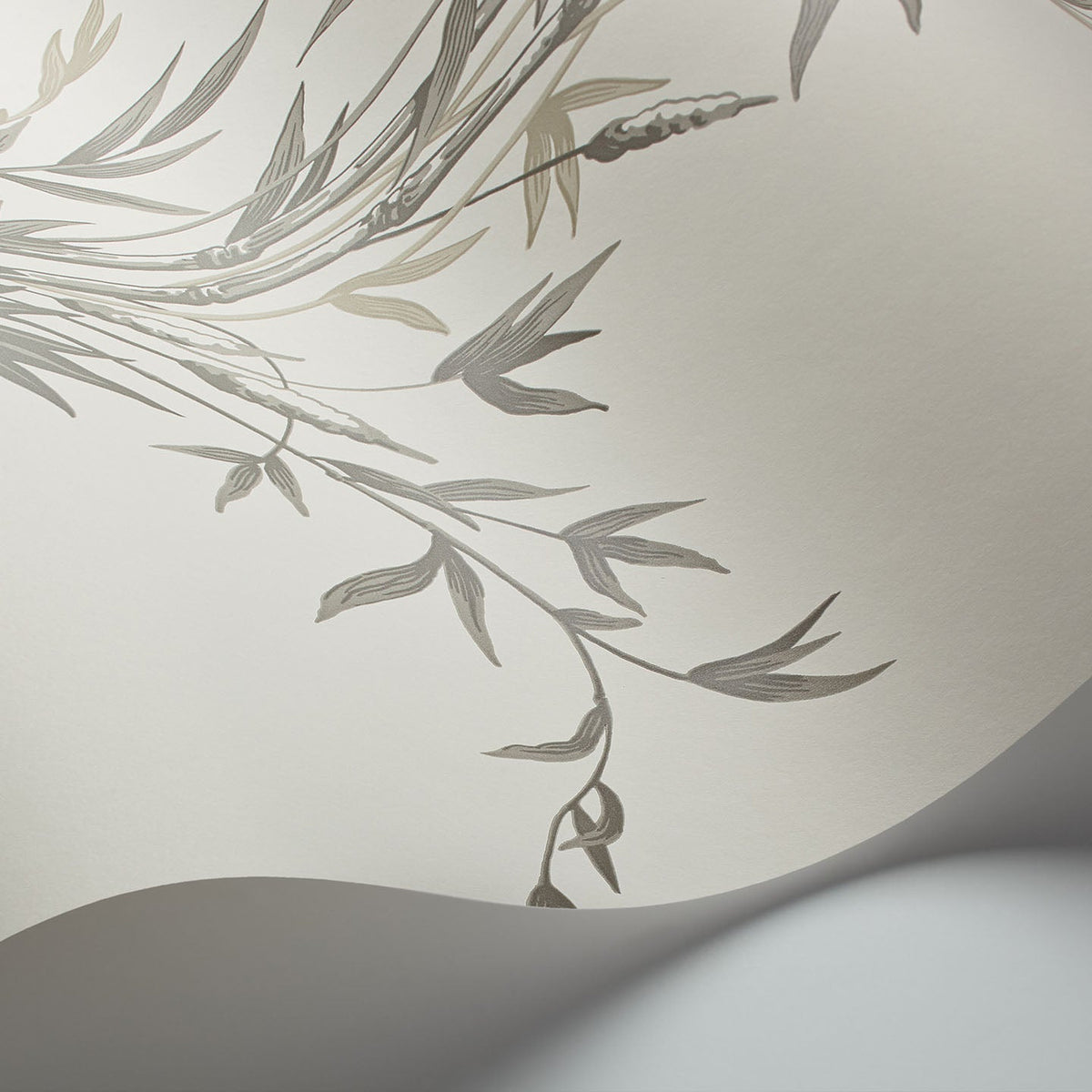 Cole & Son Bamboo wallpaper in Taupe on White — detail