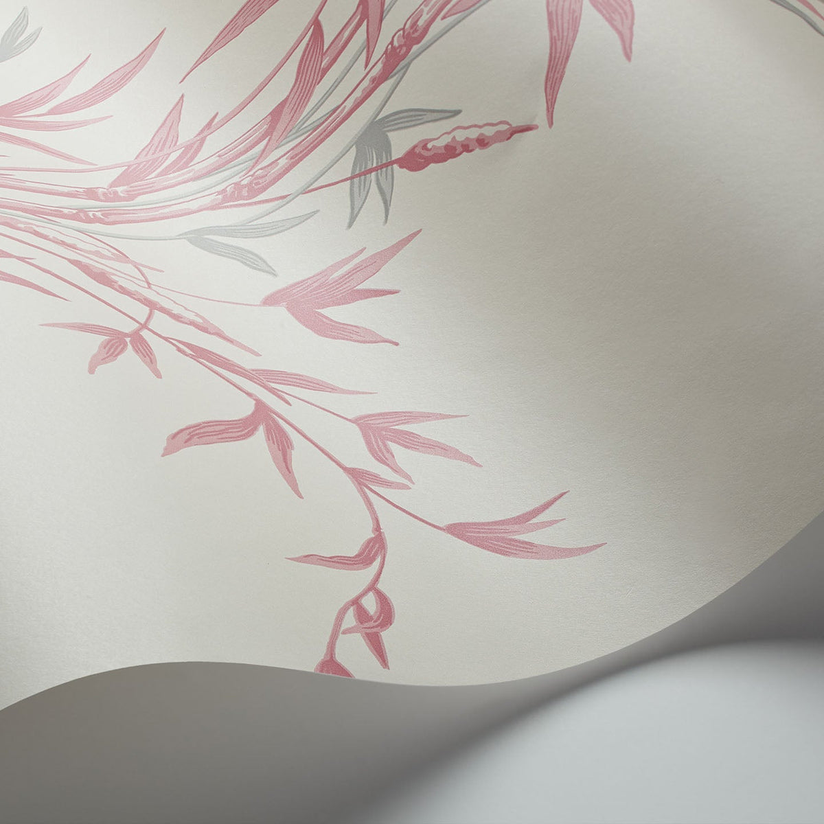 Cole & Son Bamboo wallpaper in Rose on Parchment — detail
