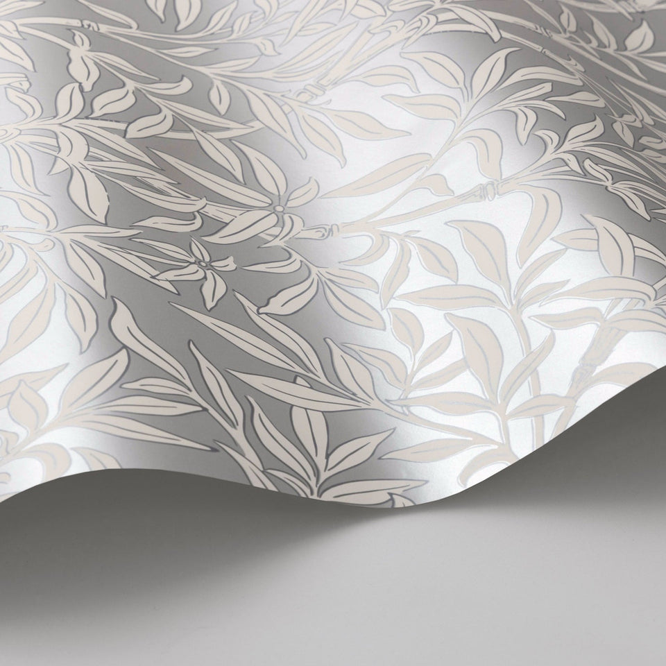 Cole & Son Bamboo Forest wallpaper in Morning Frost — wallpaper detail