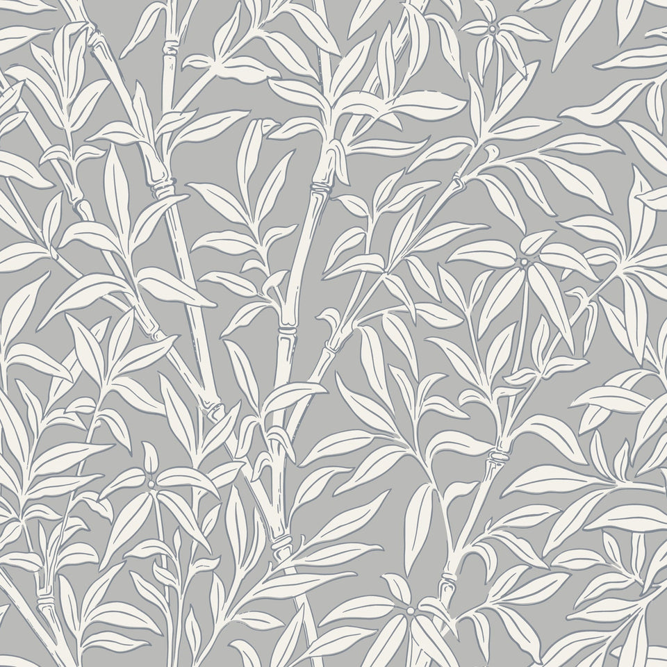 Cole & Son Bamboo Forest wallpaper in Morning Frost — pattern detail