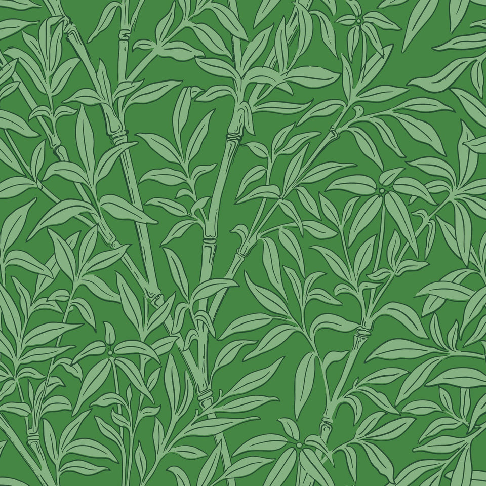 Cole & Son Bamboo Forest wallpaper in Emerald — pattern detail