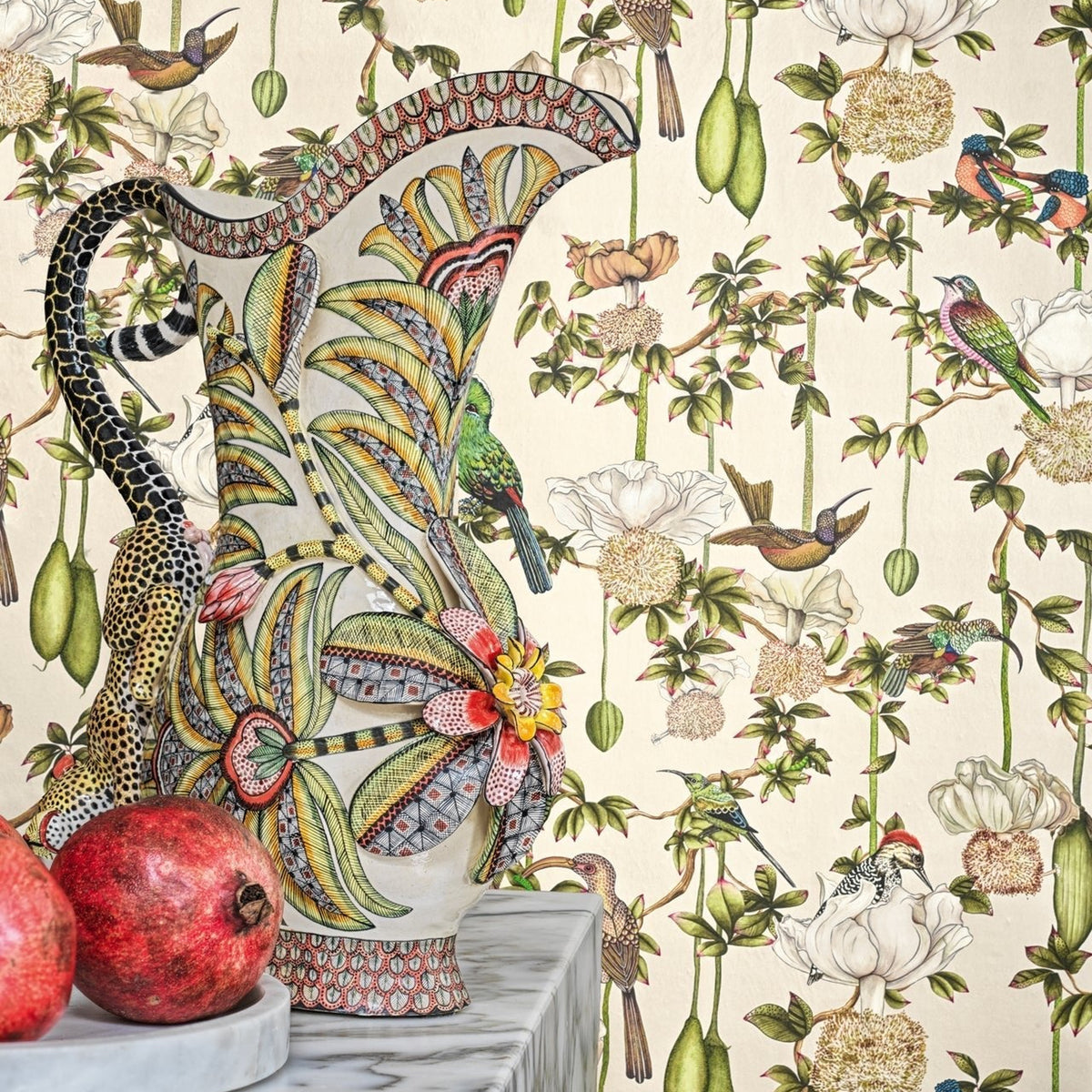 Cole & Son Baobab Botanica wallpaper in Stone — room setting