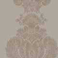 Cole & Son Baudelaire wallpaper in Metallic Gilver on Dark Taupe — pattern