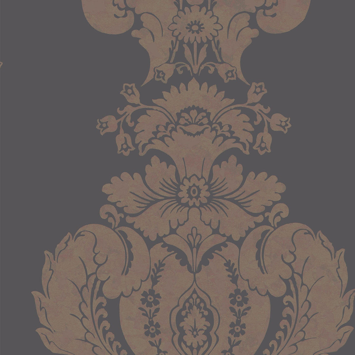 Cole & Son Baudelaire wallpaper in Metallic Bronze on Charcoal — pattern