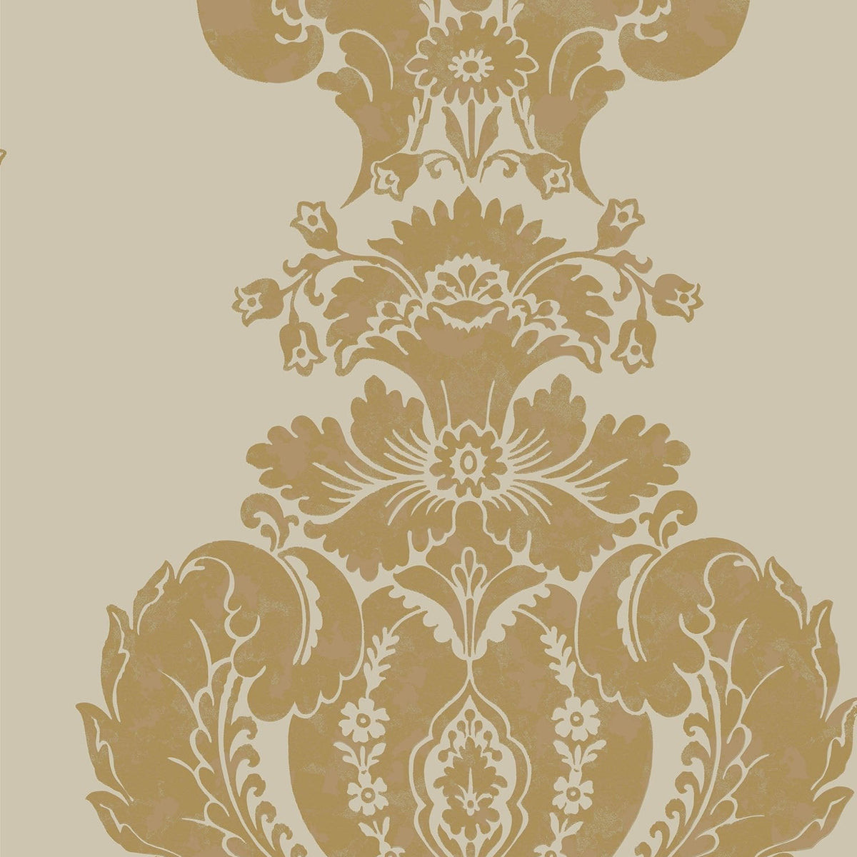 Cole & Son Baudelaire wallpaper in Metallic Gold on Taupe — pattern
