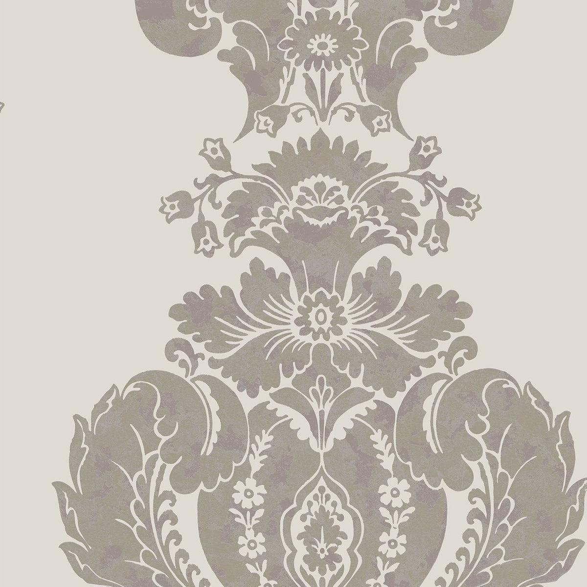 Cole & Son Baudelaire wallpaper in Metallic Silver on Grey — pattern