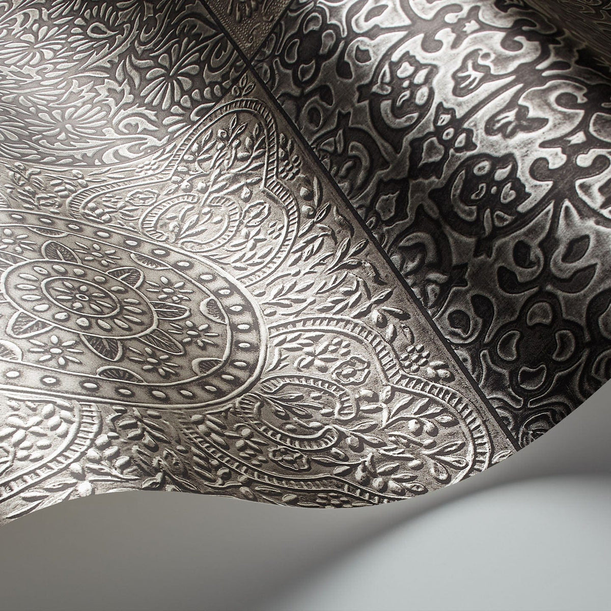 Cole & Son Bazaar wallpaper in Pewter — detail