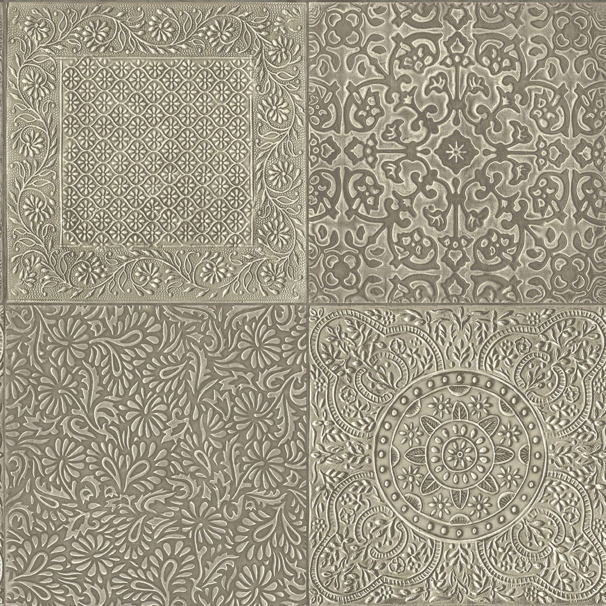 Cole & Son Bazaar wallpaper in Metallic Gilver — pattern