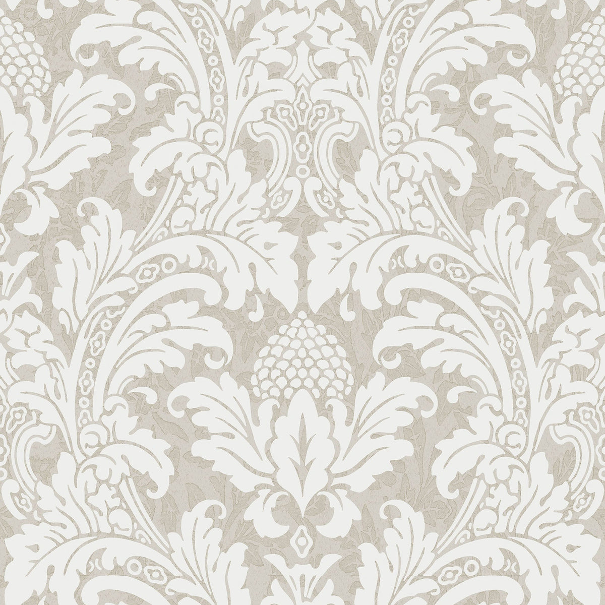 Cole & Son Blake wallpaper in Chalk on Metallic Silver — pattern