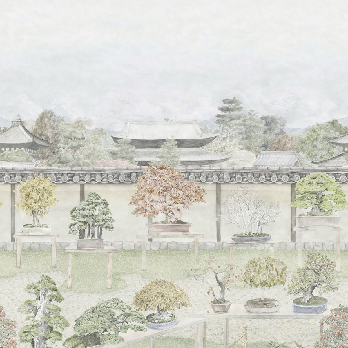 Cole & Son Bonsai Garden wallpaper in Powder — pattern