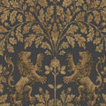 Cole & Son Boscobel Oak wallpaper in Metallic Antique Gold on Black — pattern