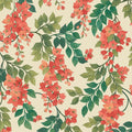 Cole & Son Bougainvillea wallpaper in Rouge, Olive Green & Emerald on Cream — pattern