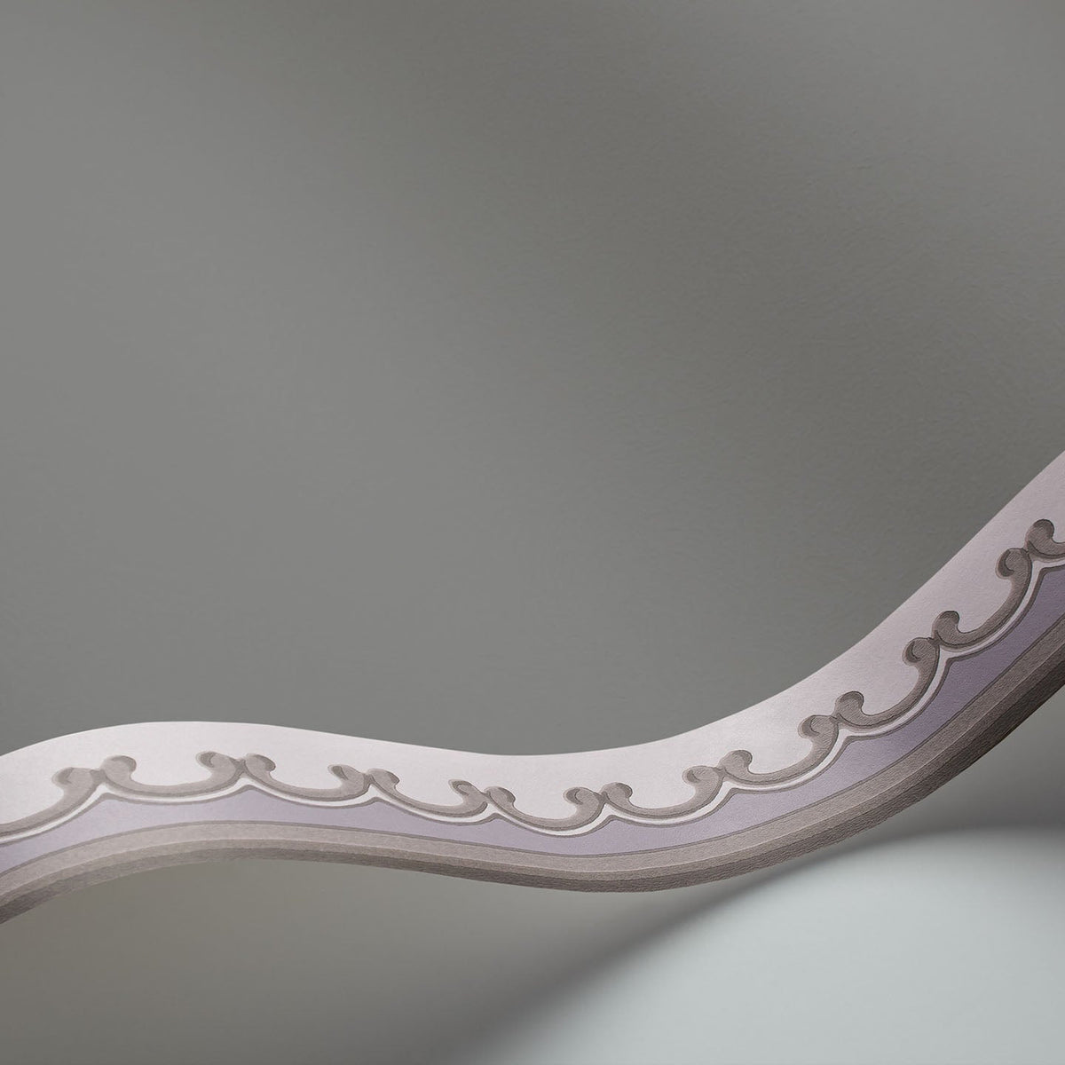Cole & Son Broderie Border in Dove & Lilac Grey — detail