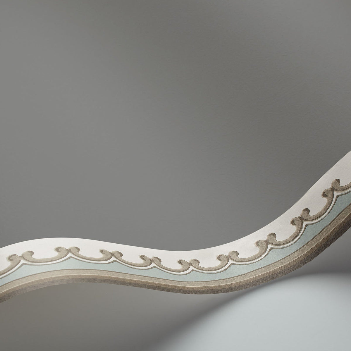 Cole & Son Broderie Border in Duck Egg & Taupe — detail