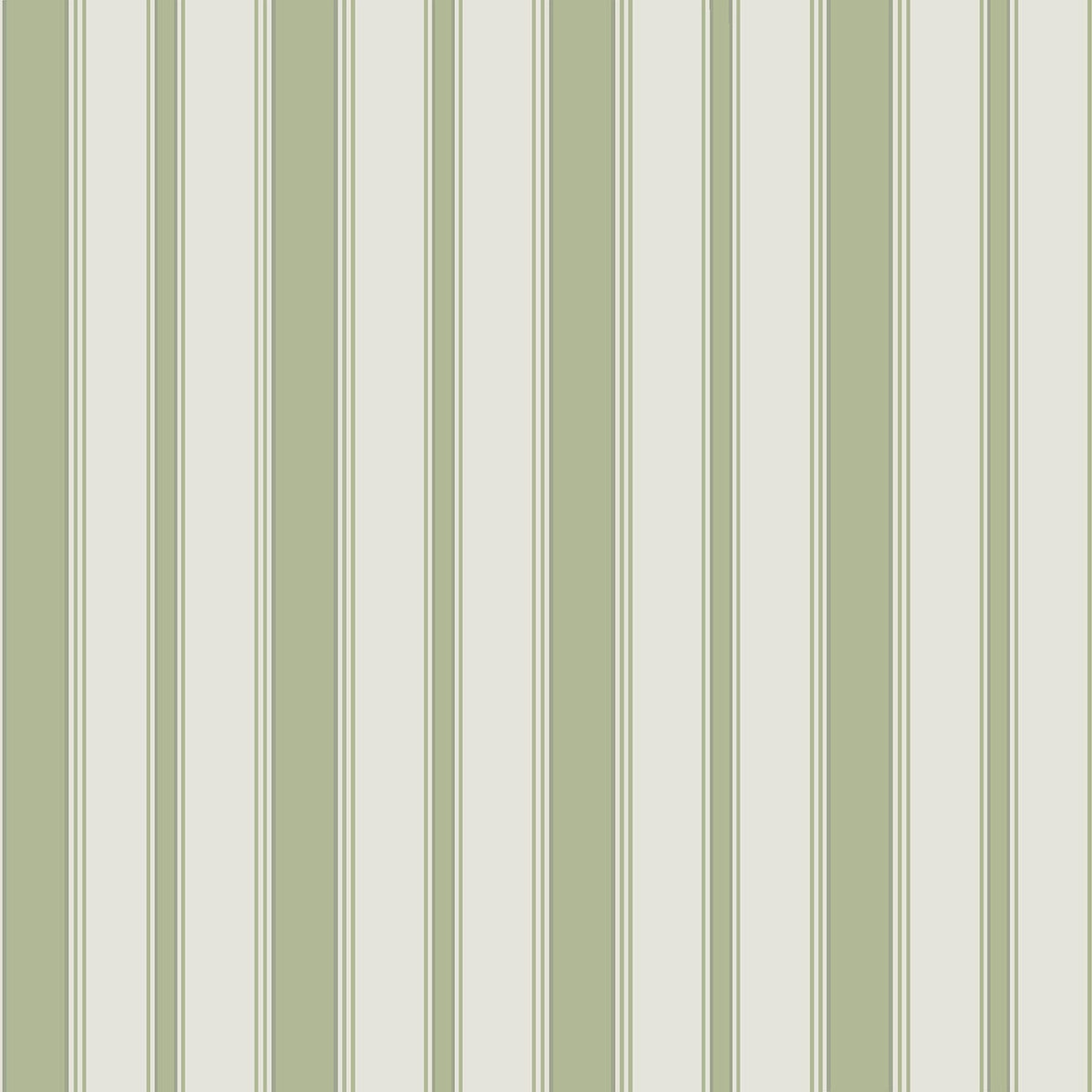 Cole & Son Cambridge Stripe wallpaper in Olive Green — pattern