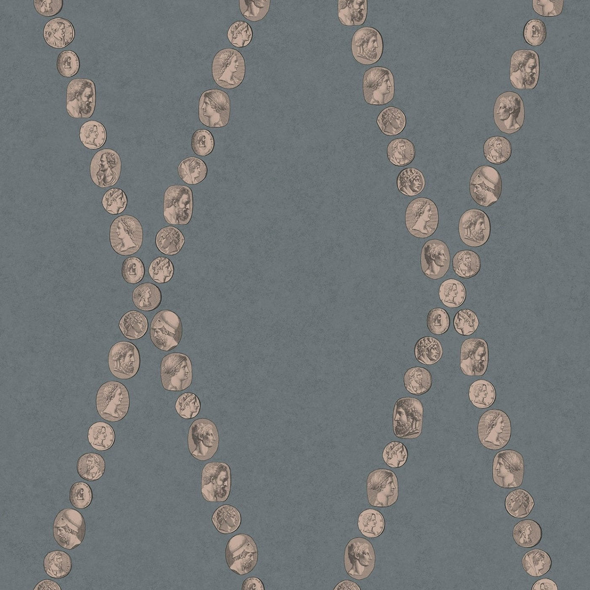 Cole & Son Cammei wallpaper in Slate & Rose Gold — pattern