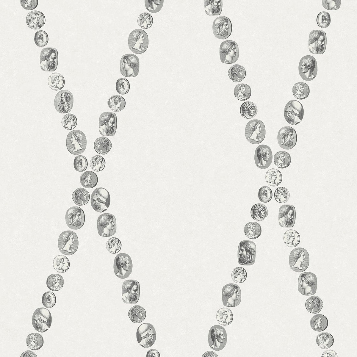 Cole & Son Cammei wallpaper in Black & White — pattern