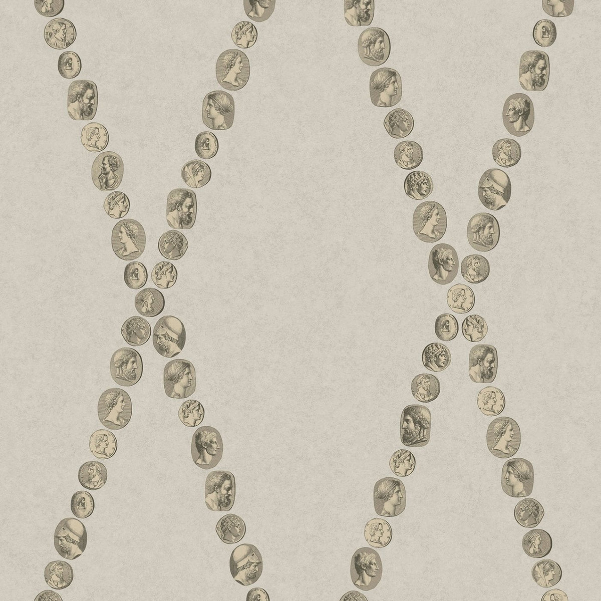 Cole & Son Cammei wallpaper in Soft Gold on Stone — pattern
