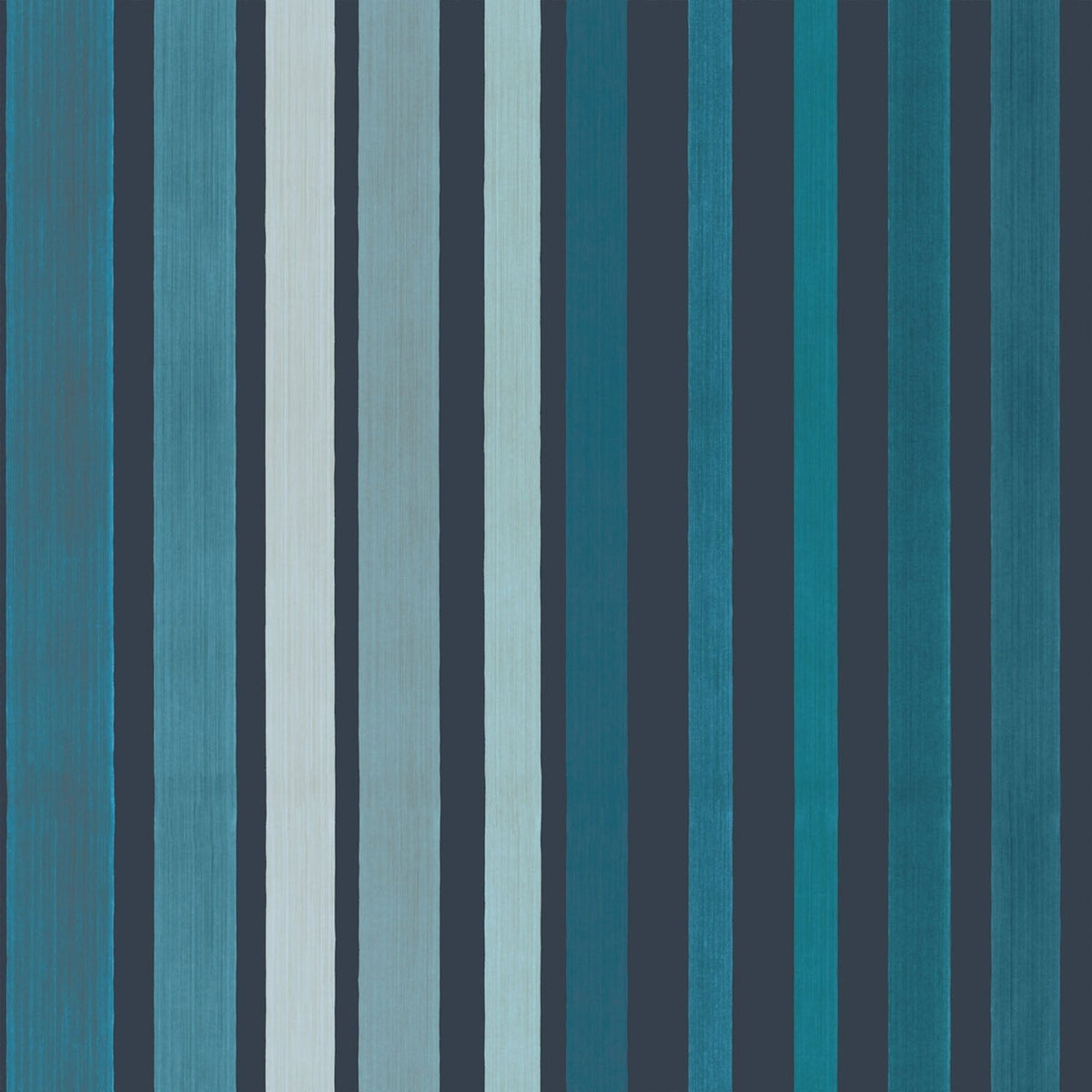 Cole & Son Carousel Stripe wallpaper in Petrol on Ink — pattern