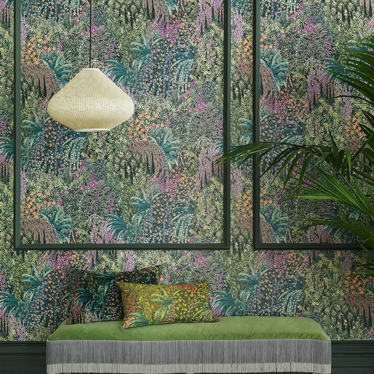 Cole & Son Cascade wallpaper in Teal & Viridian — room setting